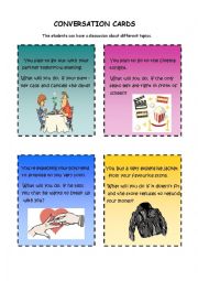 English Worksheet: CONVERSATION CARDS 9