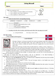 English Worksheet: Living Abroad