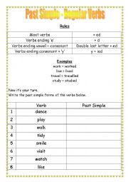 Past Simple Regular Verbs