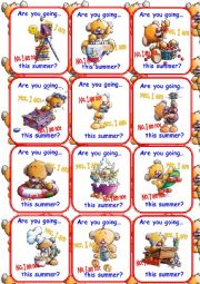 English Worksheet: Teddy cards Set 1/3 Go fish Game!