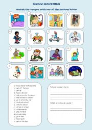 English Worksheet: DAILY ROUTINES