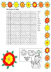 English Worksheet: The Weather Wordsearch