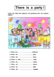English Worksheet: There is a party !