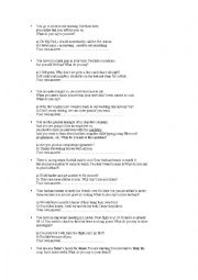English Worksheet: Statements and the best responses to them