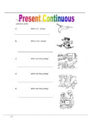 English Worksheet: PRESENT CONTINUOUS