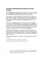 English Worksheet: ALCOHOL BAN