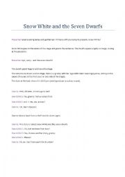 English Worksheet: Snow White and the seven dwarfs