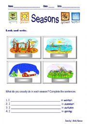 English Worksheet: Seasons