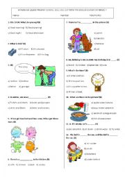 English Worksheet: Easy Multiple Choice Exam