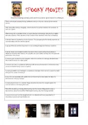 English Worksheet: spooky movies