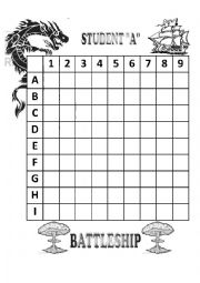 English Worksheet: BATTLESHIP!