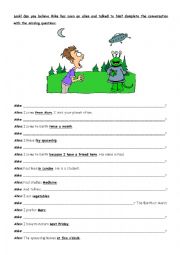 English Worksheet: Asking questions