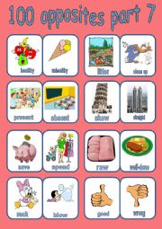 English Worksheet: 100 OPPOSITES PART 7 OF 7