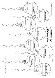 English Worksheet: Countries and nationalities
