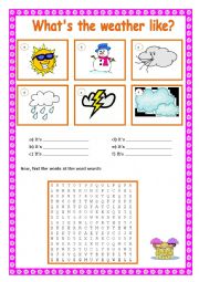 English Worksheet: Weather