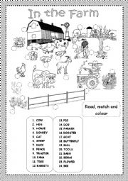 English Worksheet: FARM MATCH