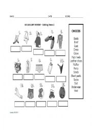 English Worksheet: Clothes