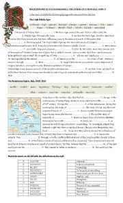 English Worksheet: BACKGROUND TO THE RENAISSANCE. PART II