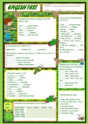 English Worksheet: Exercise - NOUNS- IN - ON - AT -VERB TO BE - 