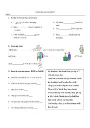 English Worksheet: Present Simple (routine)