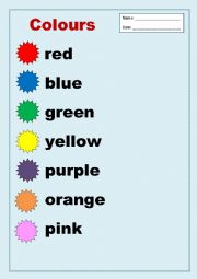 English Worksheet: Sealife and Colours