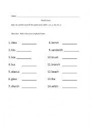 English Worksheet: Plural Nouns