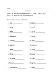 English Worksheet: Plural Nouns