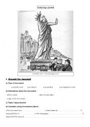 English Worksheet: Analysing a picture: Immigration