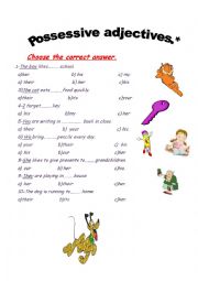 English Worksheet: possessive adjectives