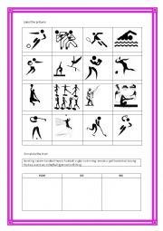 English Worksheet: Sports