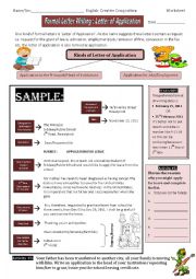 English Worksheet: Letter of Application