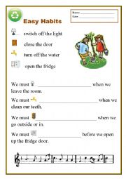 English Worksheet: Easy Habits