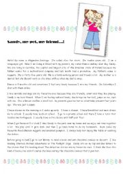 English Worksheet: Sandy, my pet...