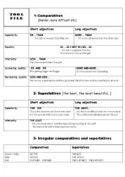 English Worksheet: TOOL FILE- GR- comparatives-superlatives