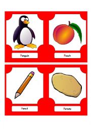 Alphabet Words - P  (flash cards)