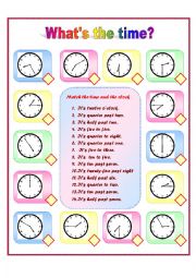 English Worksheet: Whats the time?