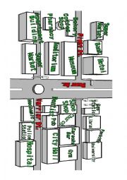 English Worksheet: Map for directions