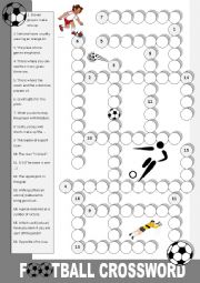 English Worksheet: Football Crossword