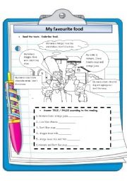 English Worksheet: The Simpsons favourite food