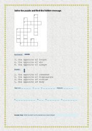 English Worksheet: puzzle 