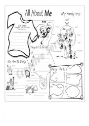 English Worksheet: all about me