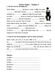 English Worksheet: Charlie Chaplins Biography