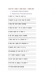 English Worksheet: Want to + verb/// Like, hate..+ verb-ing