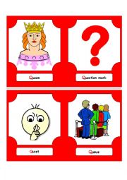 English Worksheet: Alphabet Words - Q  (flash cards)