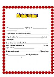 English Worksheet: My daily routine