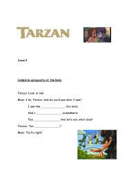 English Worksheet: Movie Tarzan