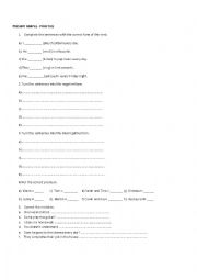 English Worksheet: Present Simple activity