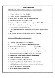 Sentence worksheet 