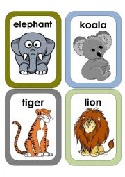 Wild Animals Flash Cards #1