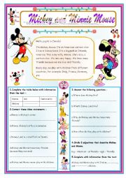 English Worksheet: mickey mouse